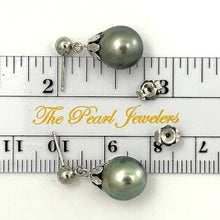 Load image into Gallery viewer, Baroque Tahitian Pearl Dangle Earrings – 14k White Gold