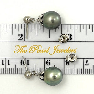 Baroque Tahitian Pearl Dangle Earrings – 14k White Gold