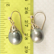 Load image into Gallery viewer, Baroque Tahitian Pearl Dangle Earrings – 14k Yellow Gold Hook