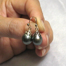 Load image into Gallery viewer, Baroque Tahitian Pearl Dangle Earrings – 14k Yellow Gold Hook