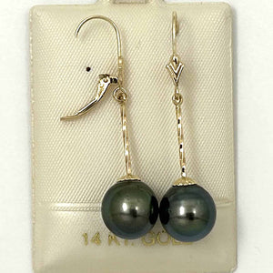 Unique Baroque Tahitian Pearl Leverback Dangles – 14k Yellow Gold
