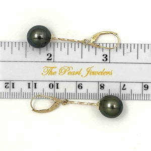 Unique Baroque Tahitian Pearl Leverback Dangles – 14k Yellow Gold
