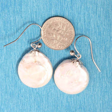 Load image into Gallery viewer, Baroque Coin Pearl Dangle Earrings – White Cream