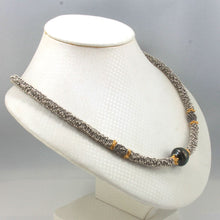 Load image into Gallery viewer, Beautiful Black Tahitian Pearl &amp; Silver 925 Bali Beads Necklace