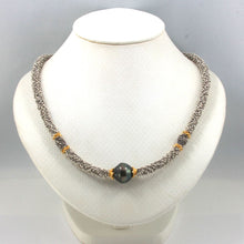 Load image into Gallery viewer, Beautiful Black Tahitian Pearl &amp; Silver 925 Bali Beads Necklace