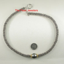 Load image into Gallery viewer, Beauty Unique Sterling Silver Bali Beads &amp; Black Tahitian Pearl Necklace