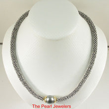 Load image into Gallery viewer, Beauty Unique Sterling Silver Bali Beads &amp; Black Tahitian Pearl Necklace