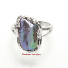 Load image into Gallery viewer, Black Biwa Pearl Ring – .925 Sterling Silver
