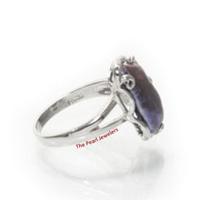 Load image into Gallery viewer, Black Biwa Pearl Ring – .925 Sterling Silver