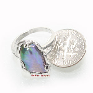 Black Biwa Pearl Ring – .925 Sterling Silver