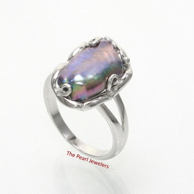 Black Biwa Pearl Ring – .925 Sterling Silver