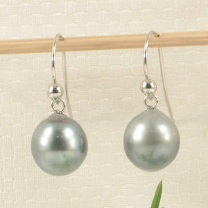 Tahitian Pearl Shepherd’s Wire Earrings – 14k White Gold