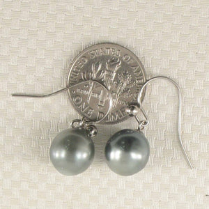 Tahitian Pearl Shepherd’s Wire Earrings – 14k White Gold