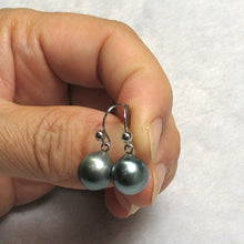 Load image into Gallery viewer, Tahitian Pearl Shepherd’s Wire Earrings – 14k White Gold