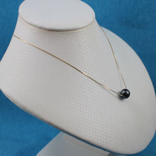 Load image into Gallery viewer, Black Cultured Pearl Floating Necklace in 14k Gold