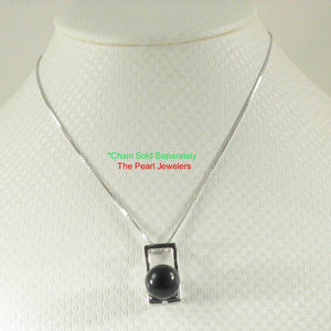 Black Onyx 10 mm Sterling Silver Pendant