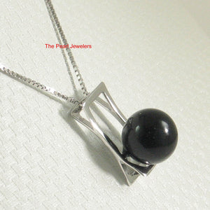 Black Onyx 10 mm Sterling Silver Pendant