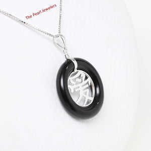 Black Onyx “Ai” Sterling Silver Pendant