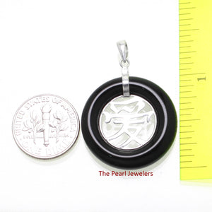 Black Onyx “Ai” Sterling Silver Pendant