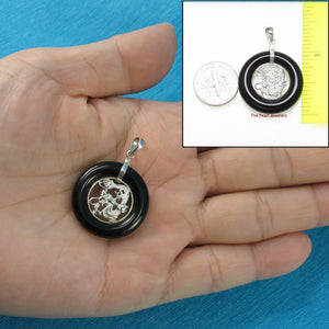 Black Onyx Lucky Dragon Sterling Silver Pendant