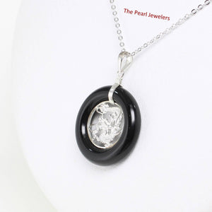 Black Onyx Lucky Dragon Sterling Silver Pendant