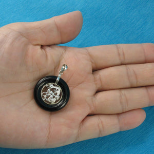 Black Onyx Lucky Dragon Sterling Silver Pendant