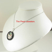 Load image into Gallery viewer, Black Onyx &amp; Jade Flower Basket Sterling Silver Pendant