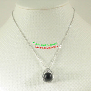 Black Onyx Raindrop Flower Pendant
