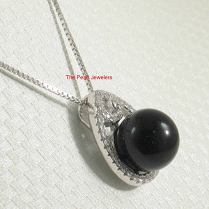 Black Onyx Raindrop Flower Pendant