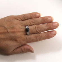 Load image into Gallery viewer, Solid Sterling Silver .925 Black Cultured Pearl &amp; CZ Accent Ring