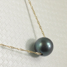 Load image into Gallery viewer, Black Pearl on 14k Gold Singapore Chain Necklace