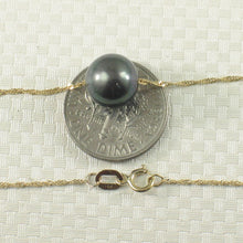 Load image into Gallery viewer, Black Pearl on 14k Gold Singapore Chain Necklace