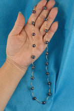 Load image into Gallery viewer, Black Pearl &amp; 14k Yellow Gold Spiral Tube Necklace