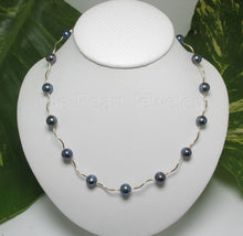 Load image into Gallery viewer, Black Pearl &amp; 14k Yellow Gold Spiral Tube Necklace