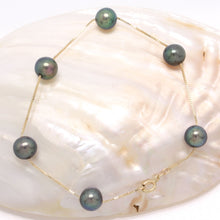 Load image into Gallery viewer, 14k Yellow Gold Black Cultured Pearl Handcrafted Tin-Cup Bracelet