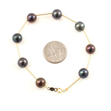 Load image into Gallery viewer, 14k Yellow Gold Twist Tube Black Cultured Pearl Bracelet