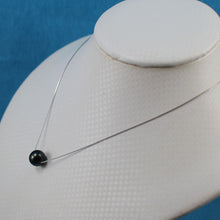 Load image into Gallery viewer, Black Pearl on 14k White Gold Box Chain Necklace