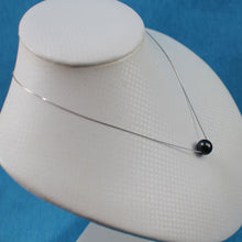 Load image into Gallery viewer, Black Pearl on 14k White Gold Box Chain Necklace