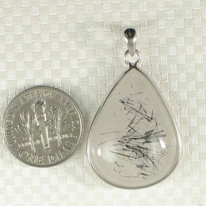 Black Rutilated Quartz 23 mm Raindrop Pendant