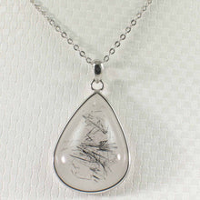 Load image into Gallery viewer, Black Rutilated Quartz 23 mm Raindrop Pendant