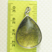 Load image into Gallery viewer, Black Rutilated Quartz 23 mm Raindrop Pendant