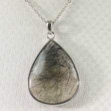 Load image into Gallery viewer, Black Rutilated Quartz 23 mm Raindrop Pendant
