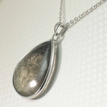 Load image into Gallery viewer, Black Rutilated Quartz 23 mm Raindrop Pendant