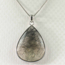 Load image into Gallery viewer, Black Rutilated Quartz 23 mm Raindrop Pendant