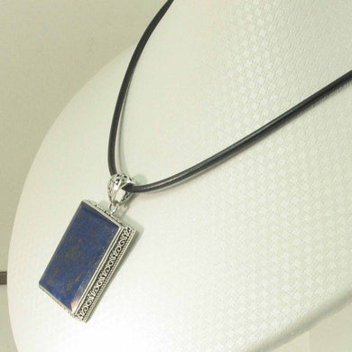 Antique-Style Blue Lapis Rectangle Pendant