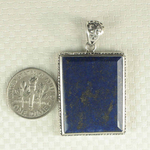 Antique-Style Blue Lapis Rectangle Pendant