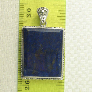 Antique-Style Blue Lapis Rectangle Pendant