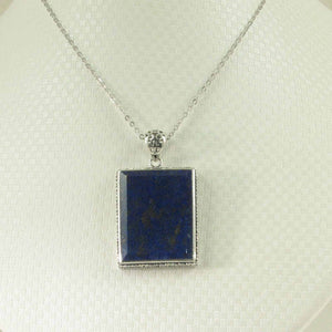 Antique-Style Blue Lapis Rectangle Pendant