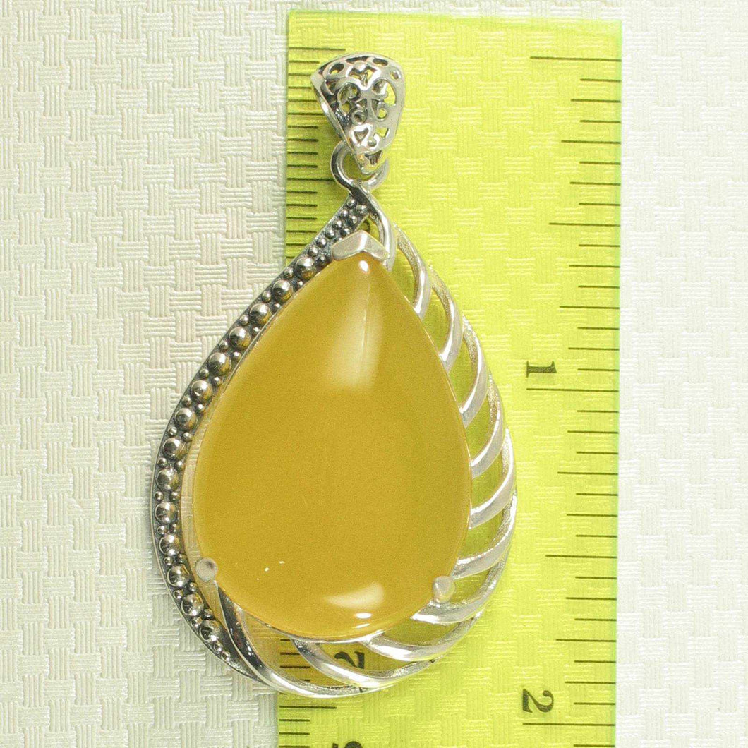 Cabochon Golden Agate Sterling Silver Pendant