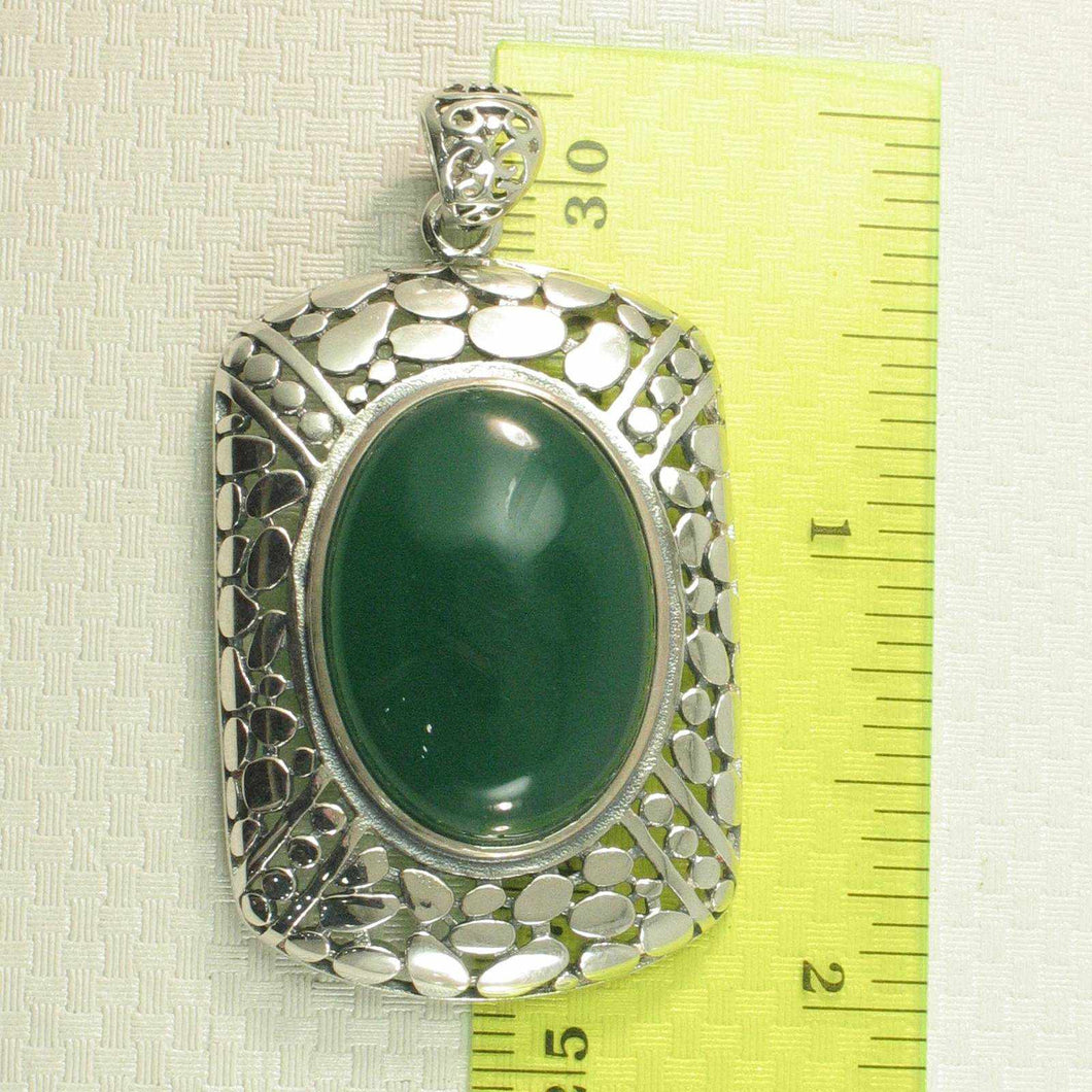 Green Agate Cabochon Oval Pendant